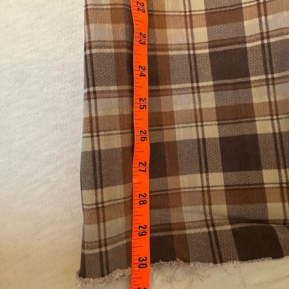 Free People Just Float On Flare Stretch Brown Plaid Jeans Bell Bottom Size 25 - Picture 9 of 16